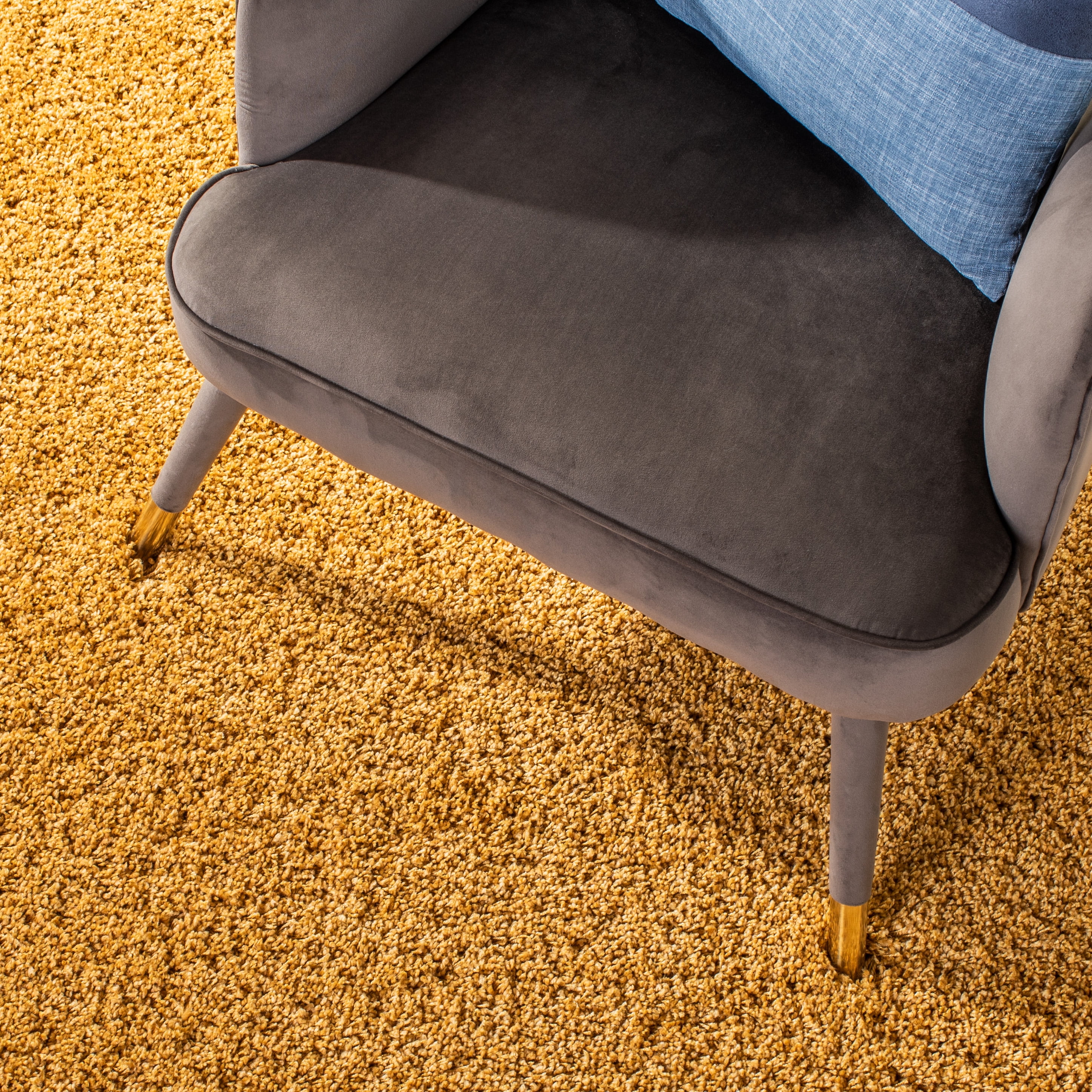 SAFAVIEH Hudson Shag Jackie Solid Area Rug, Gold, 9' x 12'