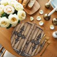 thumbnail image 2 of Farmhouse Brown Round 15 Inch Placemats Set of 6, Rustic Wooden Historical Barn Door Plank HeatResistant Non Slip Place Mats for Dining Table, Wipeable Braided Kitchen Table Mats for Housewarming, 2 of 9