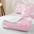 thumbnail image 4 of Erosebridal Cute Cat Twin Quilt Set for Girls, Kawaii Bowknot Twin Coverlet Set, 2-Piece 1 Quilt and 1 Pillowcase, 4 of 7