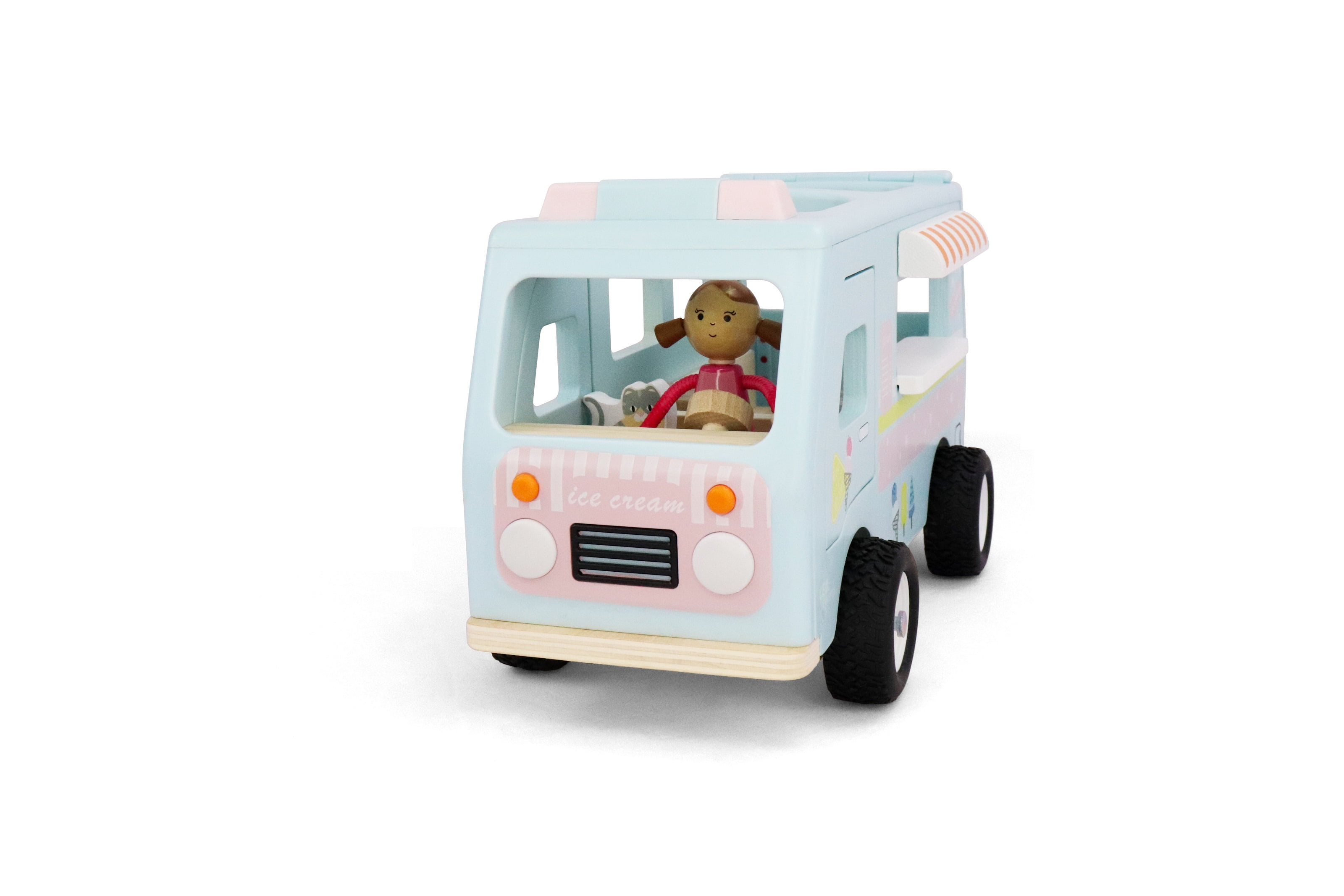 L&F Wooden Ice Cream Van, 3Piece Set, for Toddlers 3Years+ Wooden