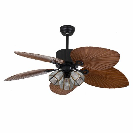 

52 Brown Ceiling Fan Light Indoor Reversible W/ Remote Control 110V