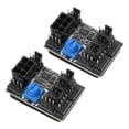 thumbnail image 1 of Concentrador de ventilador para PC (2 unidades, 12 V CC, 6 pines, 1 a 8 vías, PWM, para ventiladores de 4 y 3 pines), 1 of 14