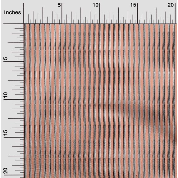 oneOone Georgette Viscose Peach Fabric Stripe Block Sewing Craft Projects Fabric Prints By Yard 42 Inch Wide
