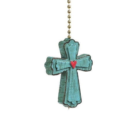 - Clementine Design Joyful Cross Ceiling Fan Light Dimensional Pull Resin Blue