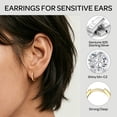 thumbnail image 3 of ChicSilver 925 Sterling Silver Huggie Earring for Women Trendy Hypoallergenic Cartilage Earrings 14K Gold Plated Hoops Cubic Zirconia Jewelry Birthday Gift for Women, 3 of 10
