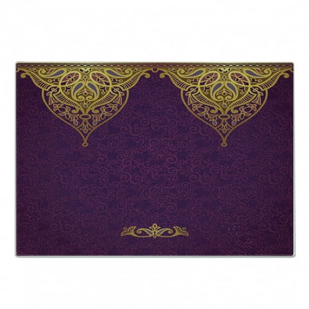 

Purple Cutting Board East Oriental Royal Palace Patterns with Bohemian Style Art Traditional Wedding Decorative Tempered Glass Cutting and Serving Board Small Size Purple Yellow by Ambesonne