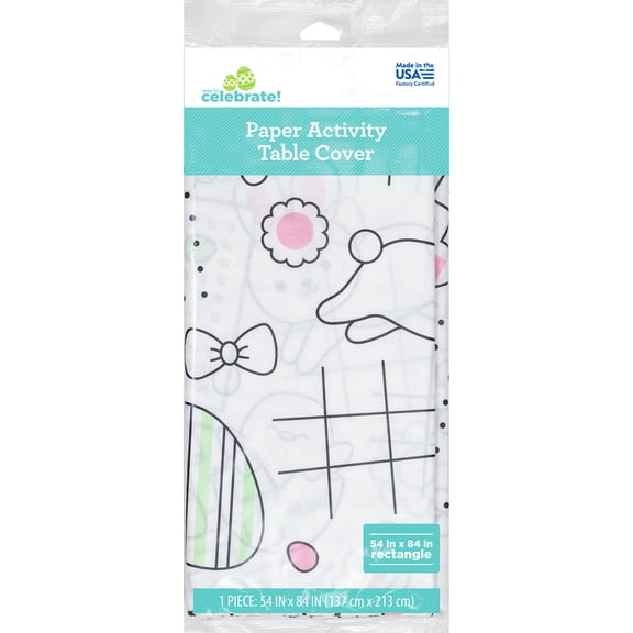 Way To Celebrate Easter Paper Activity Table Cover, Multicolor, 54 in x 84 in
