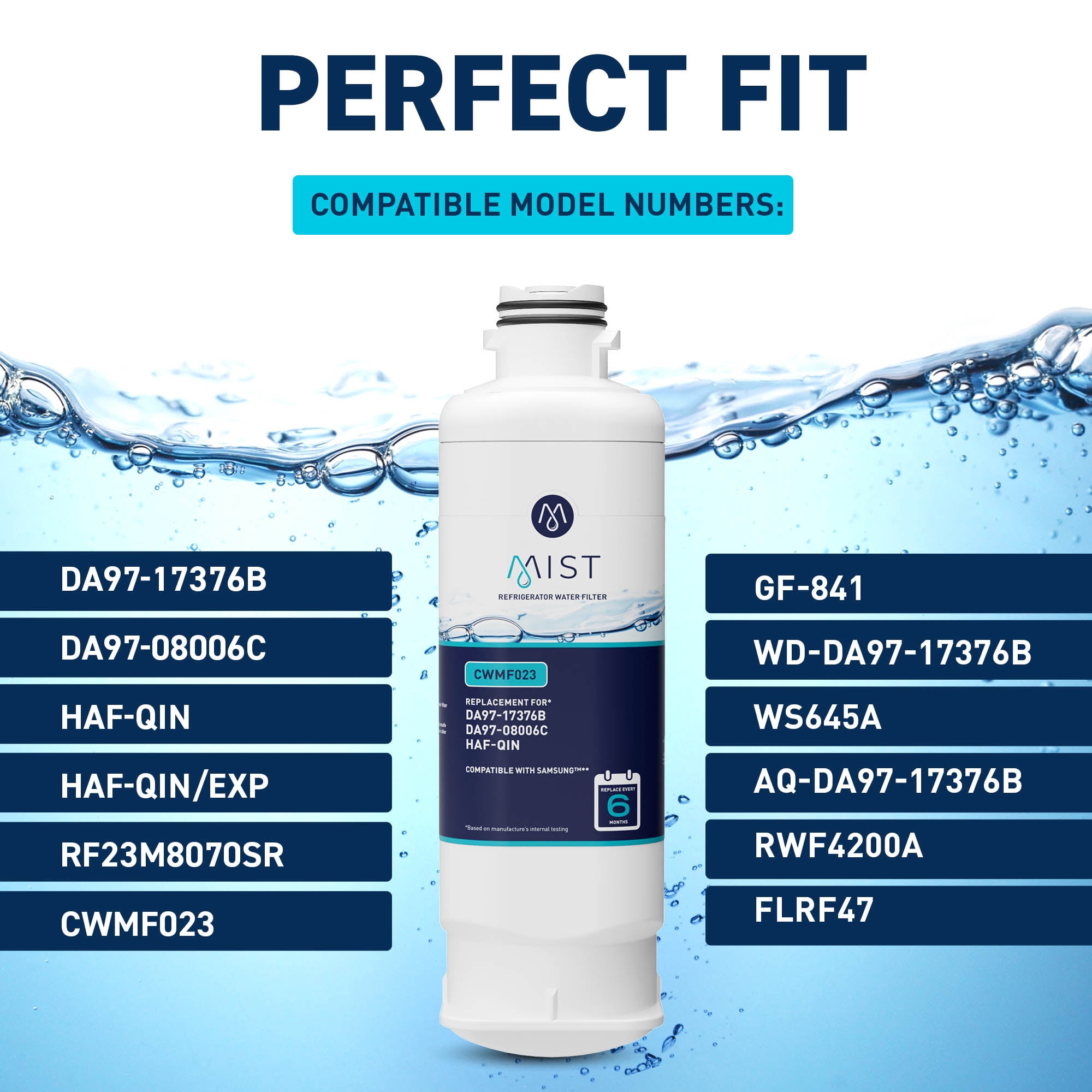 Mist DA97-17376B Refrigerator Water Filter Replacement for Samsung HAF-QIN, NSF Certified