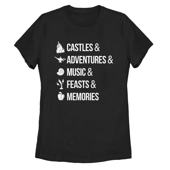 Women's Disney Princesses Magic Keywords  Graphic Tee Black 2X Large