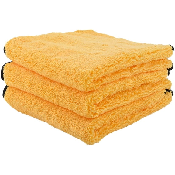 Chemical Guys Professional Grade Premium Microfiber Towels for Cars, Gold, 16" x 16", Ultra-Soft and Scratch-Free Car Detailing Cloths for Trucks, Motorcycles, and More - 3 Pack