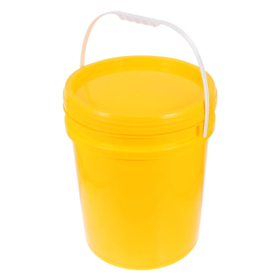 LOLIPPYY 1 Bucket Round Yellow Storage Pail Plastic For Kitchen And Garage Use
