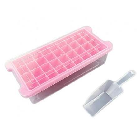 

Silicone Ice Cube Tray With Lid 36 Ice Cube Molds With Silicone Funnel Ice Box Container for Freezer Chilled Drinks Whiskey Cocktail Food