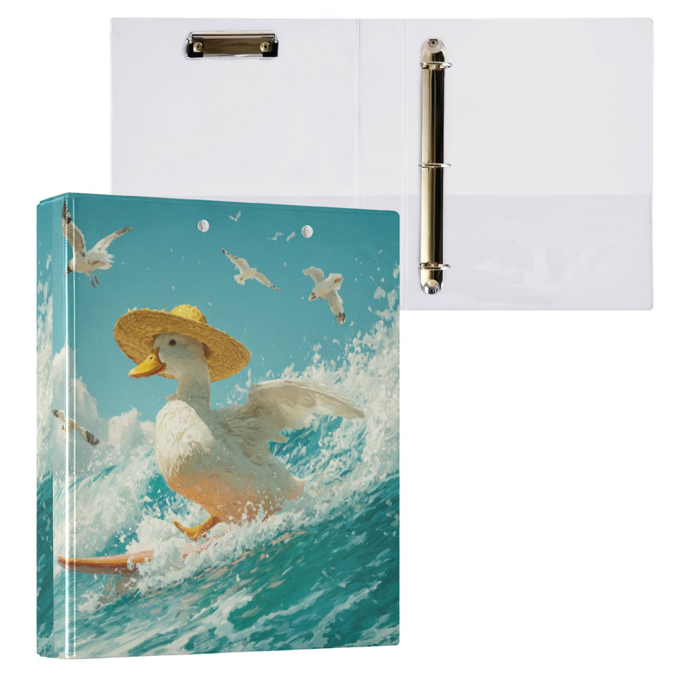 WOBOGO White Duck File Folders Extra Large Capacity to Hold 200 Sheets of Documents Hard Shell Ring Binder for School Home Office