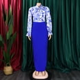 thumbnail image 3 of AURA Women Floral Print Long Sleeve Maxi Skirt Set S-XXXL Elegant Tie Waist Two Piece Outfit, 3 of 10