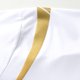thumbnail image 5 of Blusas y camisas de manga corta y cuello redondo para hombre. Blusa de manga corta con cuello redondo, elástica, de color liso y empalmada., 5 of 7