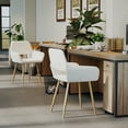 thumbnail image 2 of Homy Casa Set of 2 Fabric Dining Armchairs with Open Back and Metal Legs for Kitchen or Cafe, 2 of 12