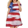 thumbnail image 5 of TAIAOJING Toddler Kids Girl Fourth Of July Independent Day Star Stripes Prints Short Sleeves Party Costome Princess Dress, 5 of 5