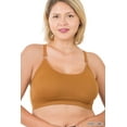 thumbnail image 2 of Zenana Women & Plus Cross Back Padded Seamless Bralette Sports Bras with Adjustable Strap, 2 of 2