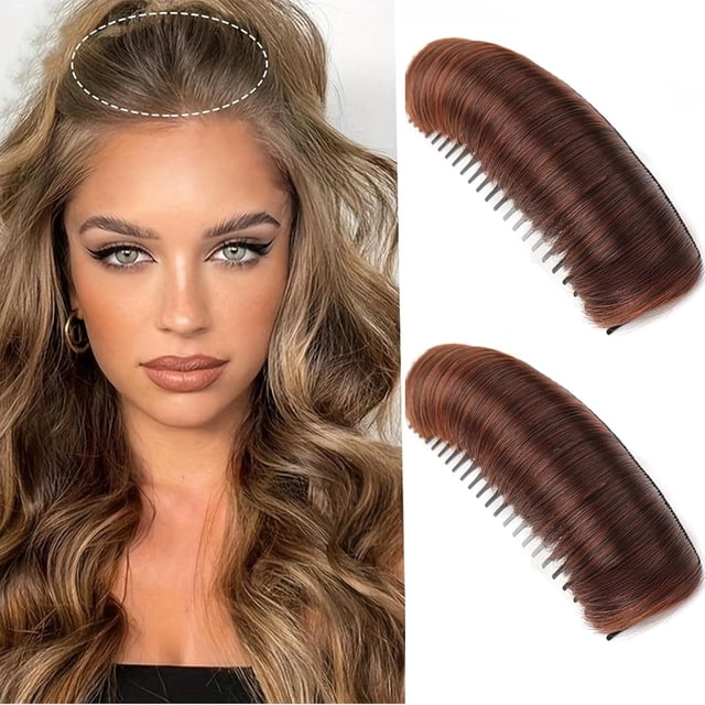 Almohadilla para el cabello esponjosa invisible, almohadilla para la cabeza con forma de bocanada, almohadilla para el cabello esponjosa invisible, pinza para el cabello sintética, para realzar el cab