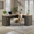 thumbnail image 4 of Sauder Sonnet Springs L-Shaped Desk, Pebble Pine Finish, 4 of 18