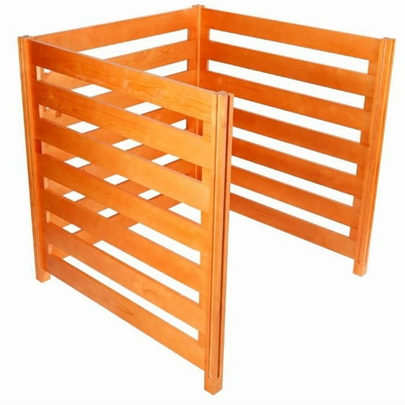 Garden Trash Can Enclosures 36" W x 36" H, 3 - Panel Yellow Wooden Fence for Air Conditioner, Backyard, Patio, Pool Equipment Enclosure, Outdoor Spaces Use