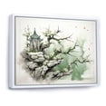 thumbnail image 2 of Designart "Horizon Landscape Blooms in Gloomy Tones" Landscapes Framed Wall Art - Country Green Landscape Modern Entryway Framed Wall Art, 2 of 6