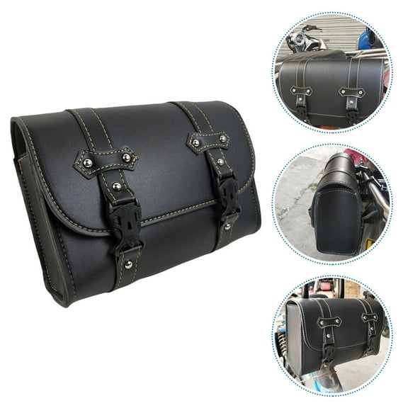 TABLZONE Motorcycle Side Pouch Black Synthetic Outdoor Storage Bag for Riding Accessories