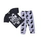 thumbnail image 5 of Worallymy Ropa para niños Traje Camiseta con letras para bebés Pantalones superiores Pantalones estampados de verano, 110 cm Worallymy JD735801120, 5 of 7