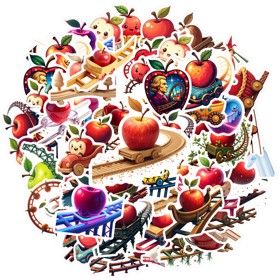Yatrandify Waterproof Vinyl Apple Stickers Multicolor Creative Stickers for Notebooks Luggage Phones