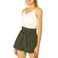 thumbnail image 7 of Allegra K Women's Elegant Bow Self-Tie Belt High Paper Bag Waist Pleated Shorts, 7 of 7