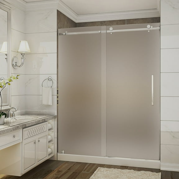 Aston Sdr976f-Tr-60-10-R Moselle 60" Wide X 77-1/2" High Frameless Sliding Shower Door -