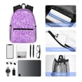 thumbnail image 6 of Picia Lilac Glittering Large Capacity Backpack Classic Style Backpack Casual Backpack Water-Resistant School Work Travel Outdoor Backpack, 6 of 8