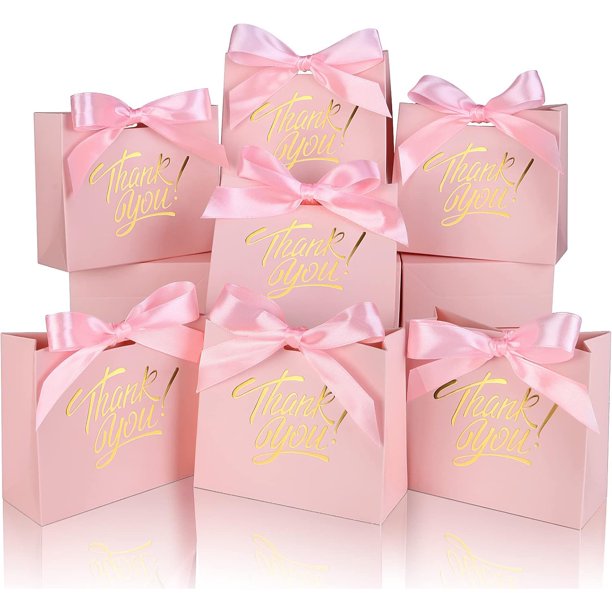 100 Pcs Bolsas Pequeñas de Regalo, 4.5x1.8x3.9in Bolsas de Fiesta con Lazo, Pequeñas Bolsas de Papel de Regalo con Papel Dorado, Mini Bolsas de Caramelos para Cumpleaños, Bodas y Fiestas