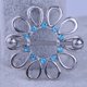 thumbnail image 5 of Anillo de pezón con diamantes de imitación en forma de flor hueca, piercing antialérgico, joyería para el cuerpo (azul), 5 of 5