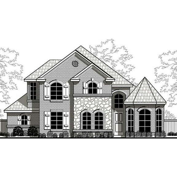 015-1074: Luxury Castle 3 Bed, 4 Bath Luxury Home Plan, 2555 Sq Ft: Full Blueprints with License to Build by Home Plan Marketplace - Lesuto