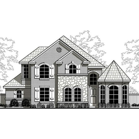 015-1074: Luxury Castle 3 Bed, 4 Bath Luxury Home Plan, 2555 Sq Ft: Full Blueprints with License to Build by Home Plan Marketplace - Lesuto