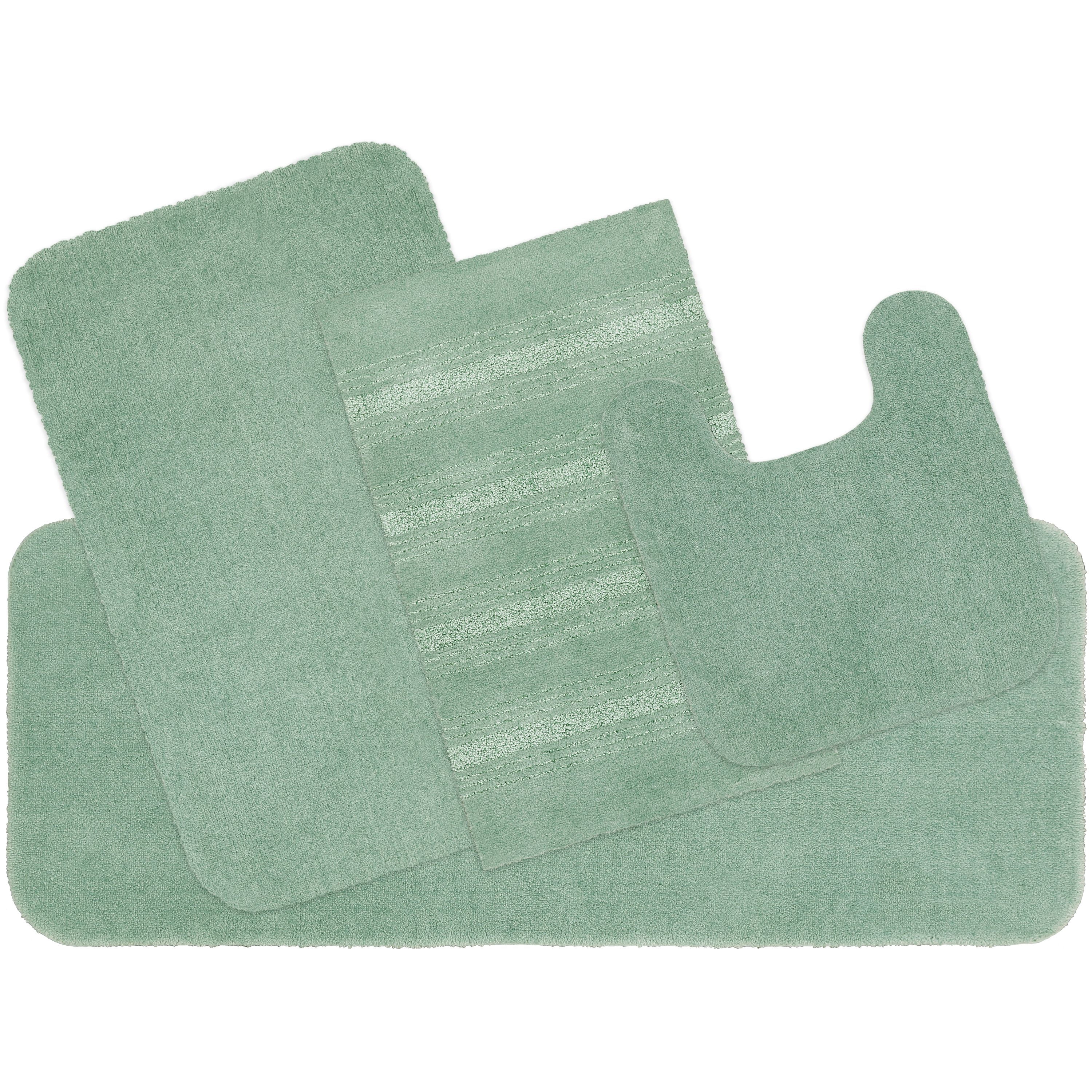 Better Homes & Gardens Solid Green Nylon Bathroom Rug, Contour - 1 Each
