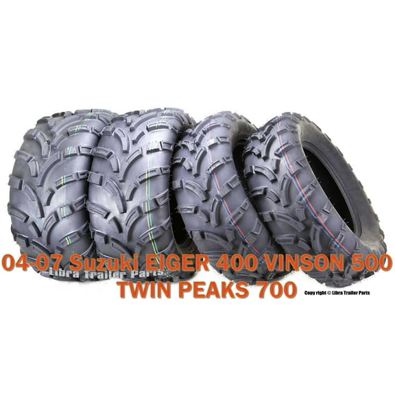04-07 Suzuki EIGER 400 VINSON 500 TWIN PEAKS 700 ATV Tire Set WANDA 25x8-12 25x10-12 lite Mud