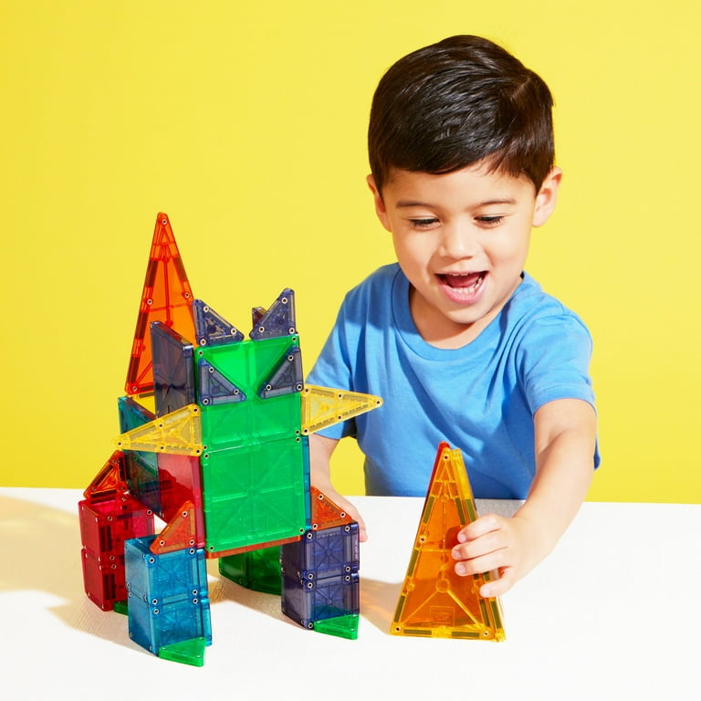 MAGNA-TILES Combo 62-Piece Magnetic Construction Set, Standard and