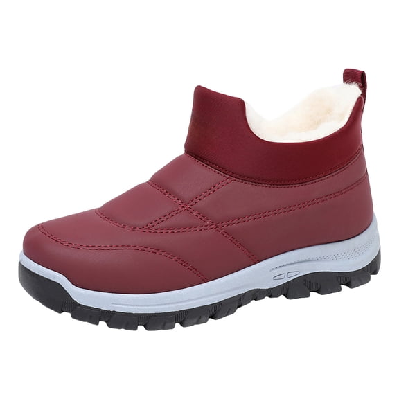 YLYL Womens Orthopedic Winter Snow Boots Warm Fur Lined Waterproof Slip on Outdoor Hiking Ankle Boot