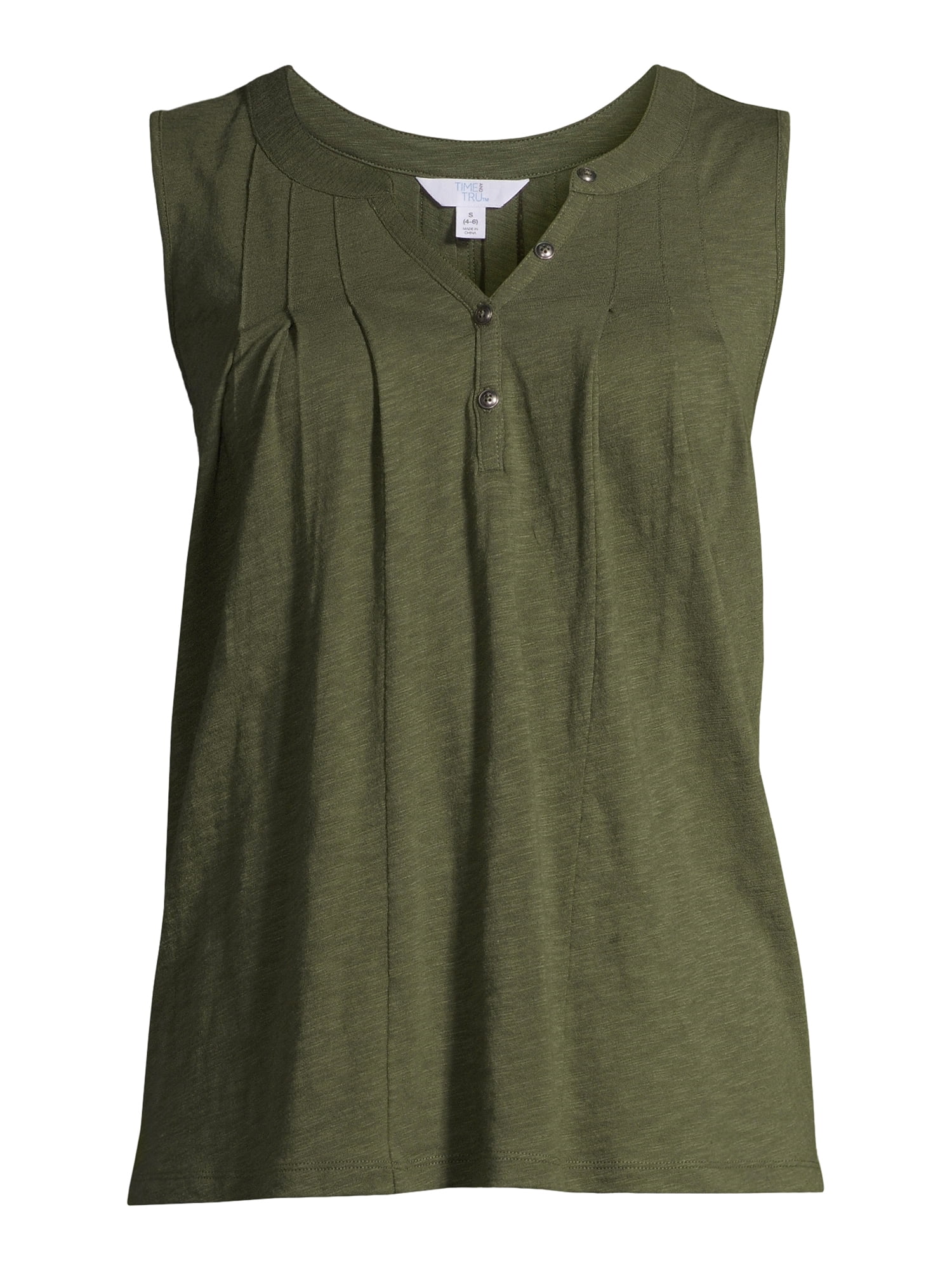 Time and Tru Women's Henley Tank Top