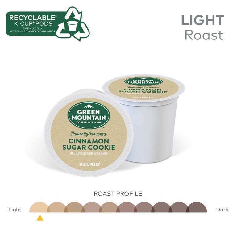 Green Mountain Coffee Roasters Light Roast K-Cup Coffee Pods, Cinnamon  Sugar Cookie Flavor, 24 Count - Walmart.com