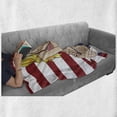 thumbnail image 6 of USA Soft Flannel Fleece Blanket, Blonde Top Model American Woman Wearing Flag Swimsuit Western 4th of July Theme Print, Cozy Plush for Indoor and Outdoor Use, 70" x 90", Multicolor, by Ambesonne, 6 of 6