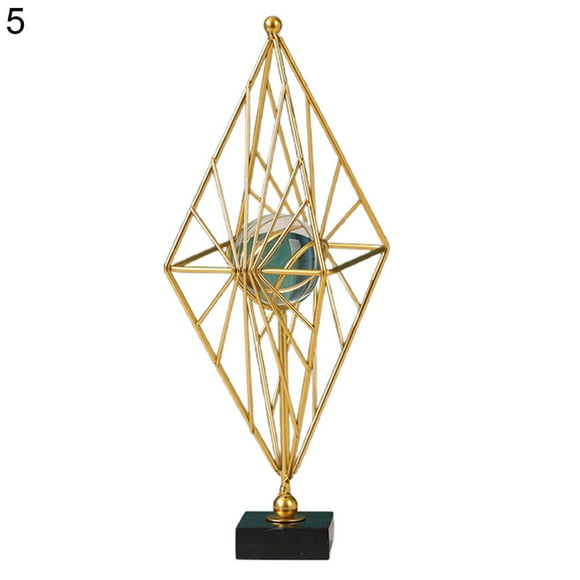 MesaSe Boule de Cristal Ornements Géométriques de Style Nordique Design Unique Base en Marbre Modèle en Métal Exquis pour le Bureau