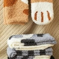 thumbnail image 5 of Thickened Plush Cat Paw Socks for Women - Warm Fleece with Silicone Grip for Floors (One Size, 5 Pairs), 5 of 6