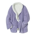 thumbnail image 2 of Catalog Classics Womens Bed Jacket with Pockets, Fleece Bed Jackets - Purple, 1X, 2 of 7