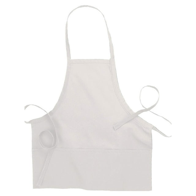 Ed Garments Three Divisional Pocket Bib Apron, WHITE, One Size