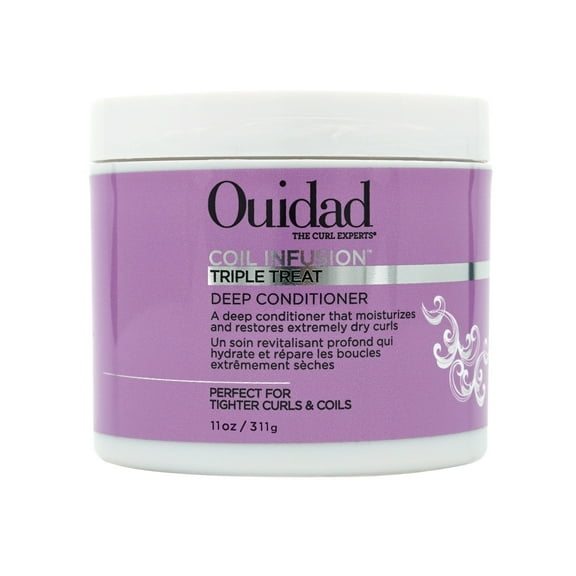 Ouidad Coil Infusion Triple Treat Deep Conditioner for Women & Men with Tighter Curls & Coils, 11 oz
