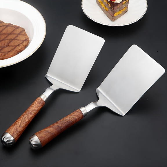 BPPEG Stainless Steel Spatula Turner,Duty Metal Griddle Spatula for Cast Iron,Kitchen Flipper for Turning Serving,Beveled Edge & Wooden Handle,Great for Egg,Pancake,Fish,Cake,Burger