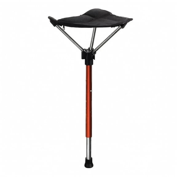 harayaa 1 Portable Telescoping Stool Single Leg Support Red Frame Black Seat Quick Fold Mechanism for Hikers Campers Urban Users
